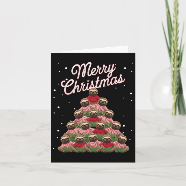Carte Sloth Xmas Tree Sloth Christmas Tree (Devant)