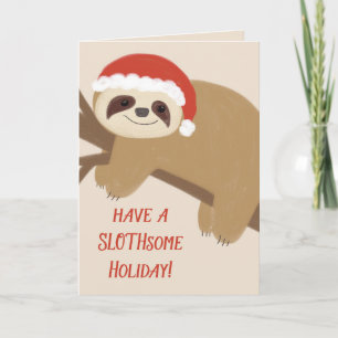Carte Slothsome Holiday Sloth Christmas Grey Card