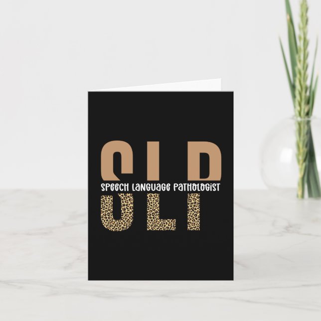 Carte SLP papier guépard orthophoniste cadeau (Devant)