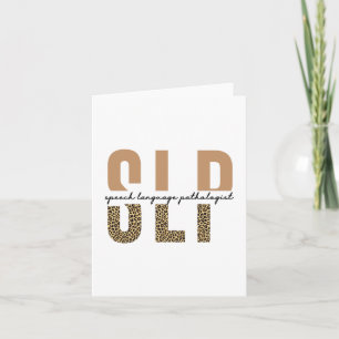 Carte SLP papier guépard orthophoniste cadeau