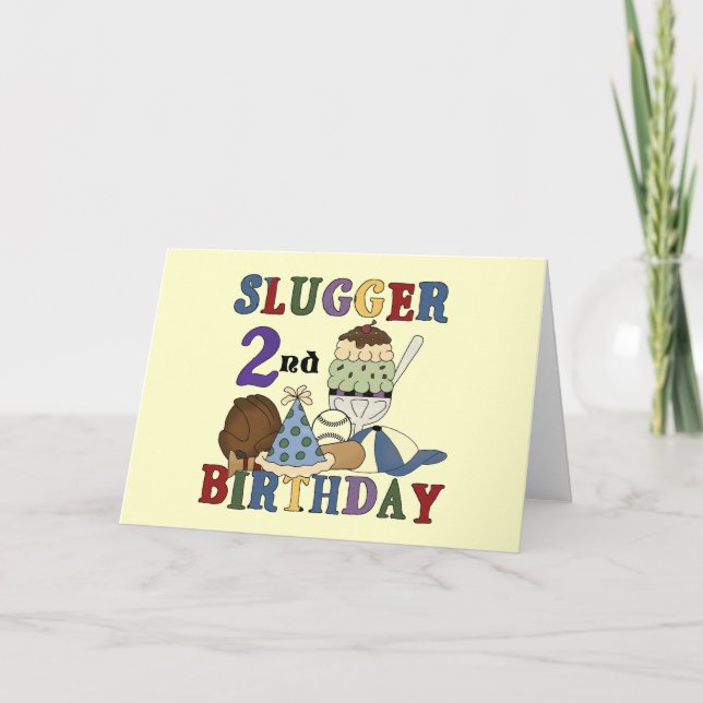 Carte Slugger de baseball 2e Anniversaire t-shirts et ca (Devant)