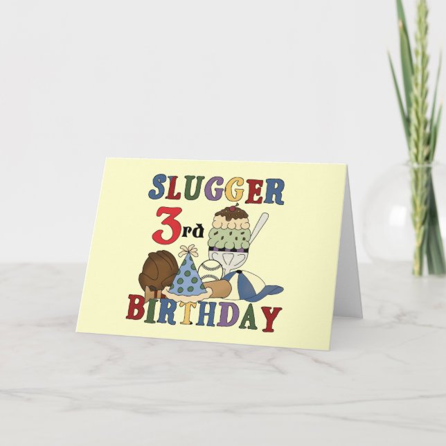 Carte Slugger de baseball 3e chemises d'anniversaire (Devant)