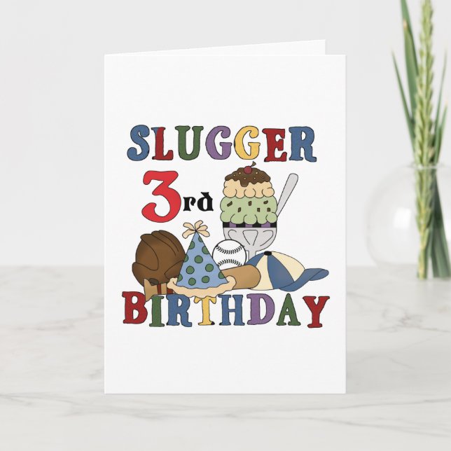 Carte Slugger de baseball 3e chemises d'anniversaire (Devant)