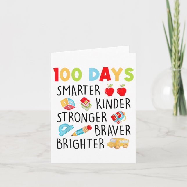 Carte Smarter Kinder Plus Fort 100 Jours D'École (Devant)