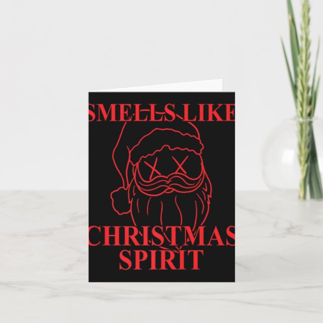 Carte Smells Like Christmas Srit Santa Claus Xmas T Shir (Devant)