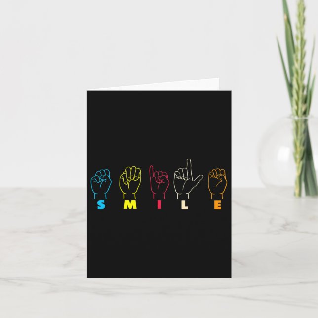 Carte Smile Asl Alphabet American Sing Langue Asl Teac (Devant)