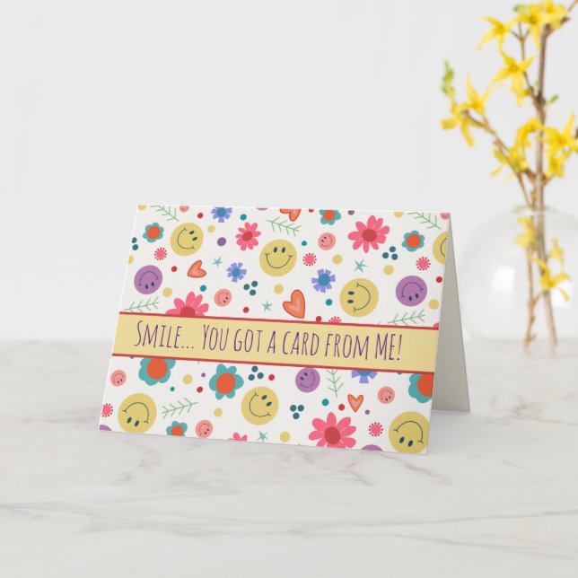 Carte Smile Happy Jote Fun Inspirivity Coeurs Fleurs (Fleur jaune)