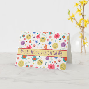 Carte Smile Happy Jote Fun Inspirivity Coeurs Fleurs