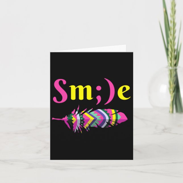 Carte Smile Semicolon Suicide (Devant)