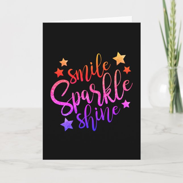 Carte Smile Sparkle Shine Black Citation multicolore (Devant)
