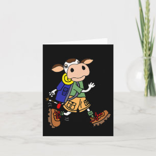 Carte Smileteeshoba Drôle Vache Randonnée Caricature nat
