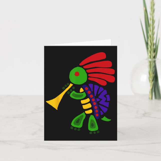 Carte Smiletodaytees Funky Turtle Dancing Kokopelli (Devant)