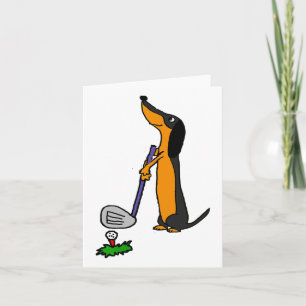 Carte Smiletodaytees Funny Dachshund Dog Golf