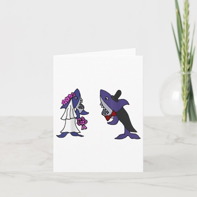 Carte Smiletodaytees Funny Shark Bride Et Groom _1 (Devant)