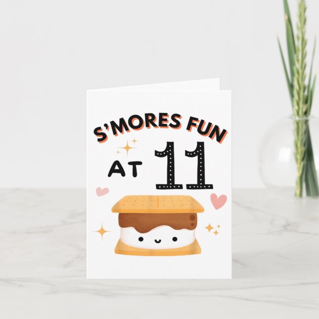 Carte Smores Fun Camping Anniversaire 11 ans Camper 11 (Devant)