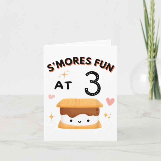 Carte Smores Fun Camping Anniversaire 3 Anniversaire Cam (Devant)