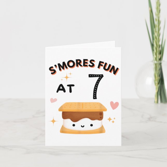 Carte Smores Fun Camping Anniversaire 7 Anniversaire Cam (Devant)
