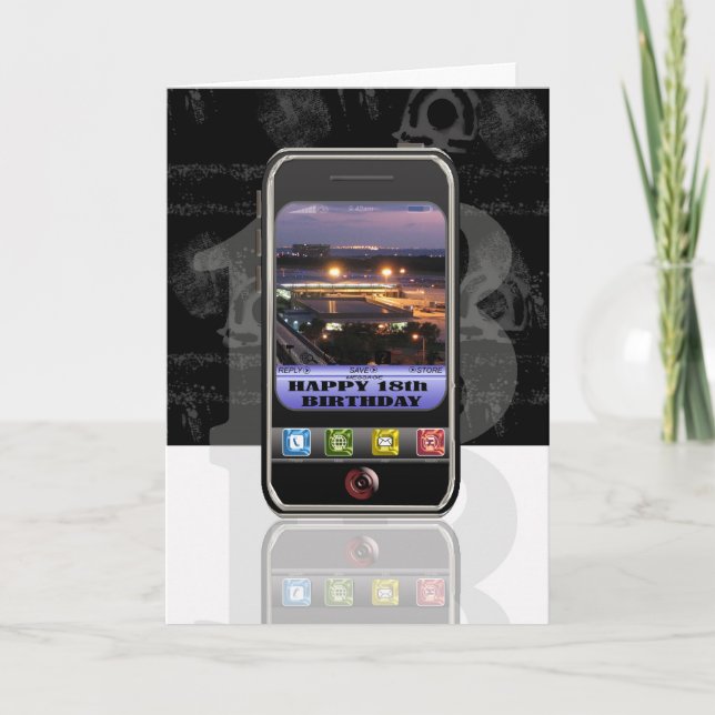 Carte sms de téléphone mobile Joyeux Anniversaire cellul (Devant)