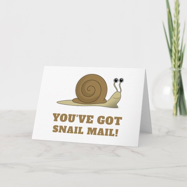 Carte Snail Mail Cute Funny Retro (Devant)