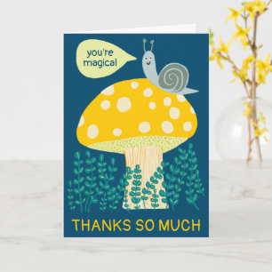 Carte Snail Whimsical sur Magic Mushroom CUSTOM Merci