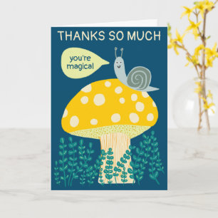Carte Snail Whimsical sur Magic Mushroom CUSTOM Merci