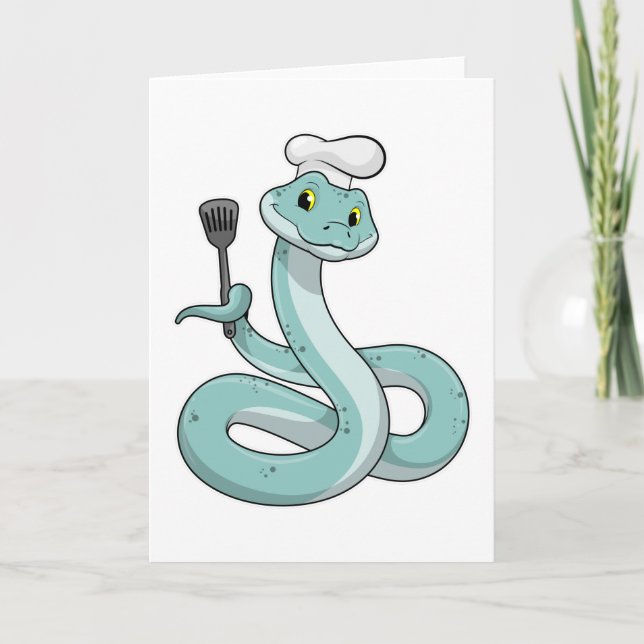 Carte Snake as Cook avec Chef casquette (Devant)