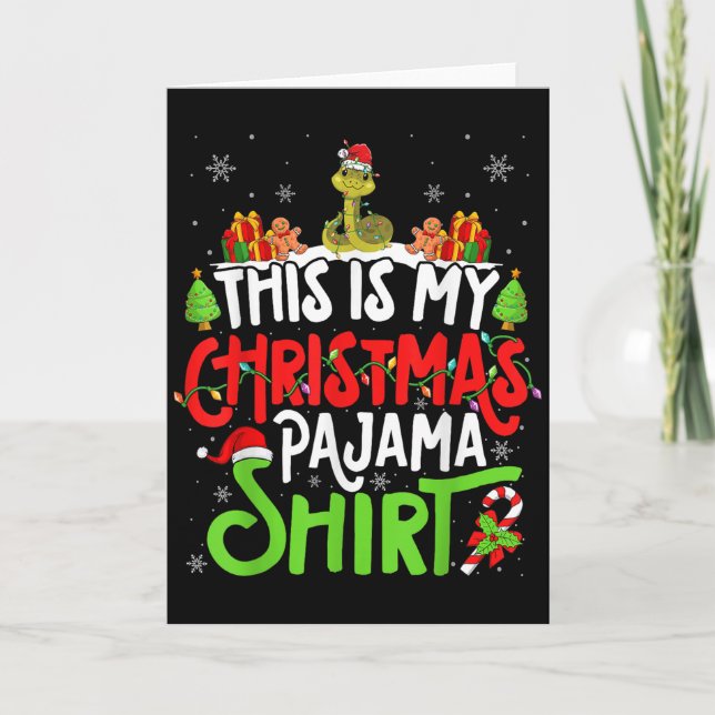 Carte Snake Christmas Pajama Shirt Snake Lover  (Devant)