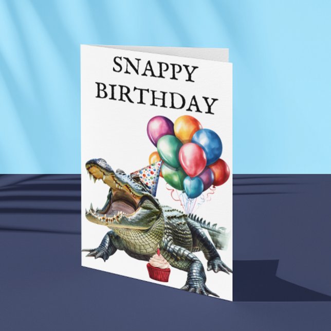 Carte Snappy Anniversaire Alligator Funny Crocodile (Créateur téléchargé)
