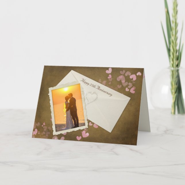 Carte Snapshot du 25e anniversaire avec coeur (Devant)
