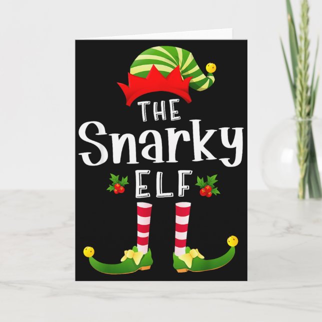 Carte Snarky Christmas Elf Matching Pajama X-mas Party  (Devant)
