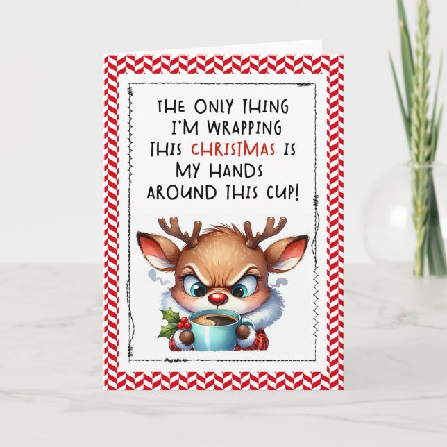 Carte Snarky Reindeer Funny Christmas Card (Devant)