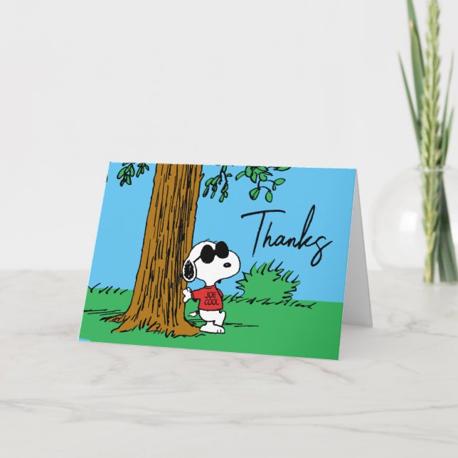 Carte Snoopy "Joe Cool" debout | MERCI (Devant)