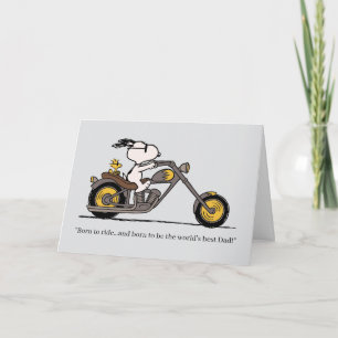 Carte Snoopy & Woodstock moto Fête des Pères