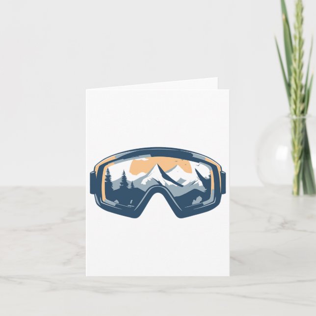 Carte Snow Goggles Mountain Reflection Hiver Ski Sno (Devant)