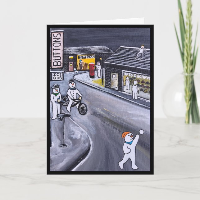 Carte Snow Town Painting by Alfred Fox (Devant)