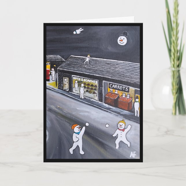 Carte Snow Town Painting by Alfred Fox (Devant)