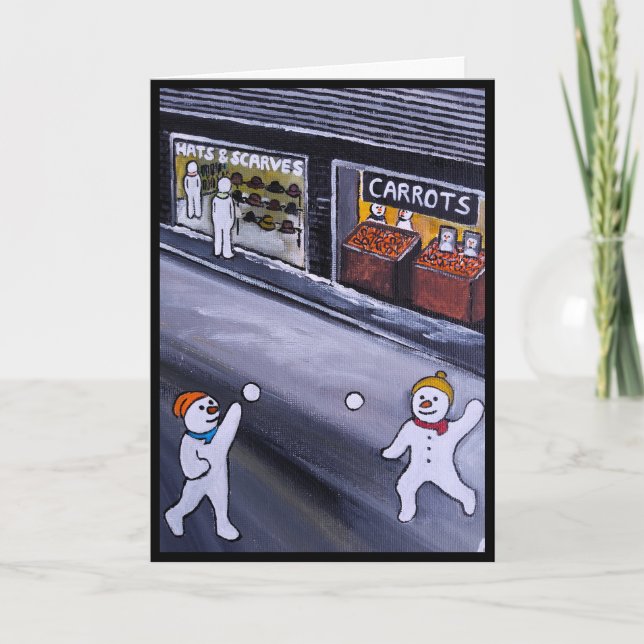 Carte Snow Town Painting by Alfred Fox (Devant)