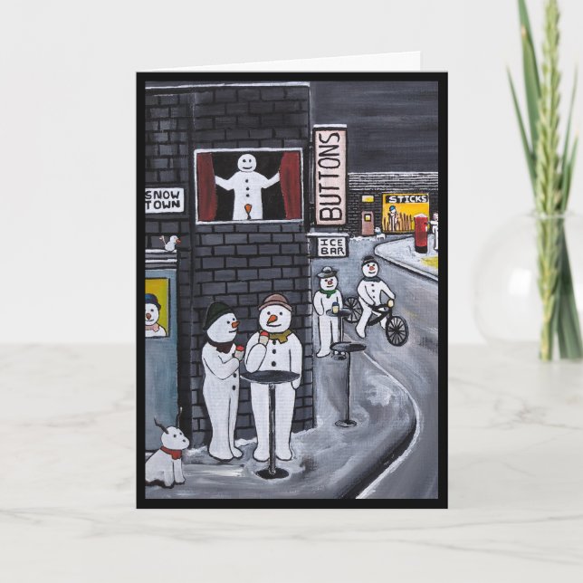 Carte Snow Town Painting by Alfred Fox (Devant)