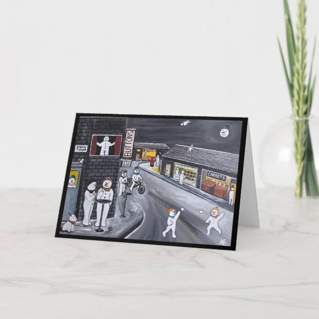 Carte Snow Town Painting by Alfred Fox (Devant)