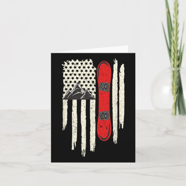 Carte Snowboard American Flag Sports d'hiver Alpine Snow (Devant)
