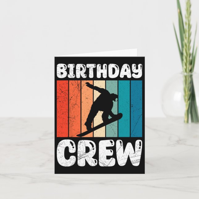 Carte Snowboard Anniversaire Équipage Snowboard Enfants  (Devant)