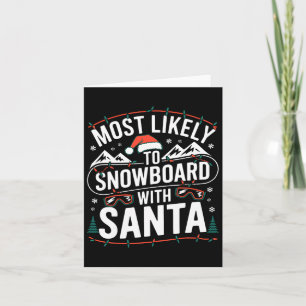 Carte Snowboard Avec Père Noël Drôle Noël Snow Sports L