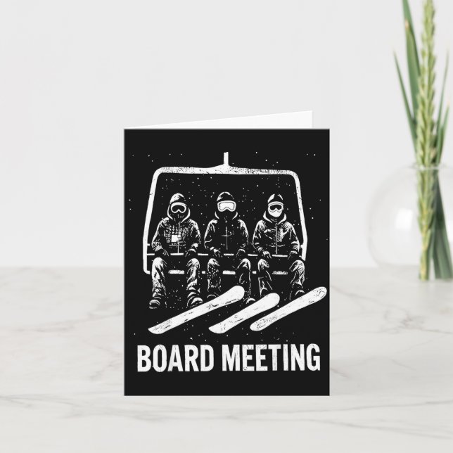 Carte Snowboard Board Meeting Ski Lift Skier Winter Srts (Devant)