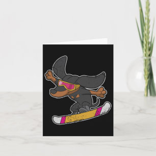 Carte Snowboard Dachshund Chien Snowboard Garçons Gir