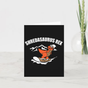 Carte Snowboard Dinosaur Funny Snowboard Cadeau enfant