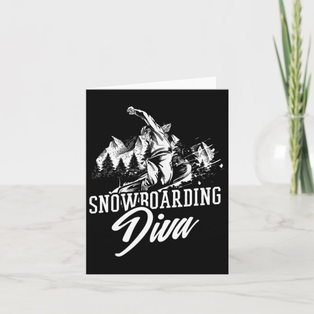 Carte Snowboard Diva Hiver libre (Devant)