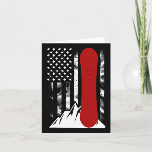 Carte Snowboard Drapeau Américain Ski Snowboard Pour Wo
