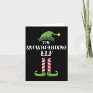 Carte Snowboard Elf Correspondant Famille Groupe Noël P