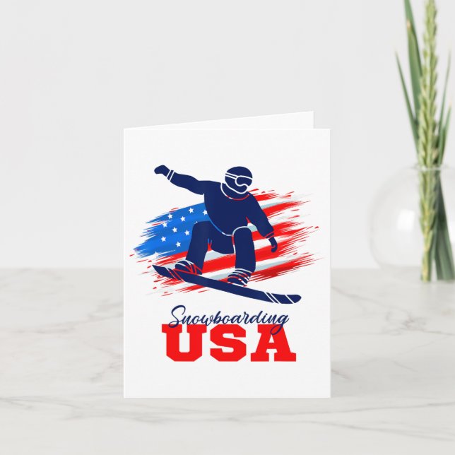 Carte Snowboard États-Unis Équipe américaine Drapeau Sno (Devant)