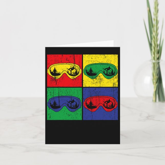 Carte Snowboard extérieur Pop Art Sport Snowboard Sno (Devant)